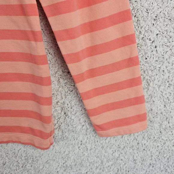 LL Bean Rugby Henley Coral Pink Long Sleeve Shirt Womens Medium Preppy Retro - Picture 13 of 16